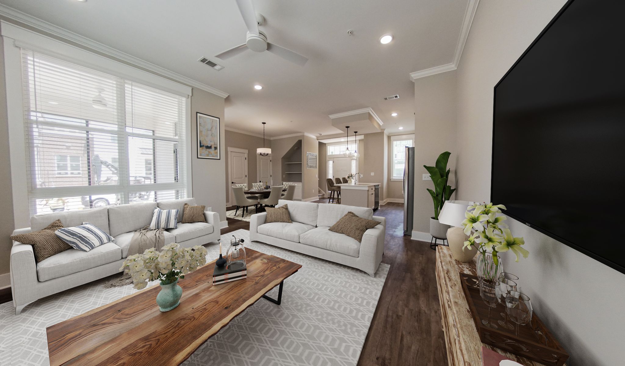 Townhomes at Bridlestone primary bedroom with high ceilings, large windows, and generous space